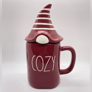 Rae Dunn Artisan Collection by Magenta Maroon COZY Gnome Mug with Lid Topper